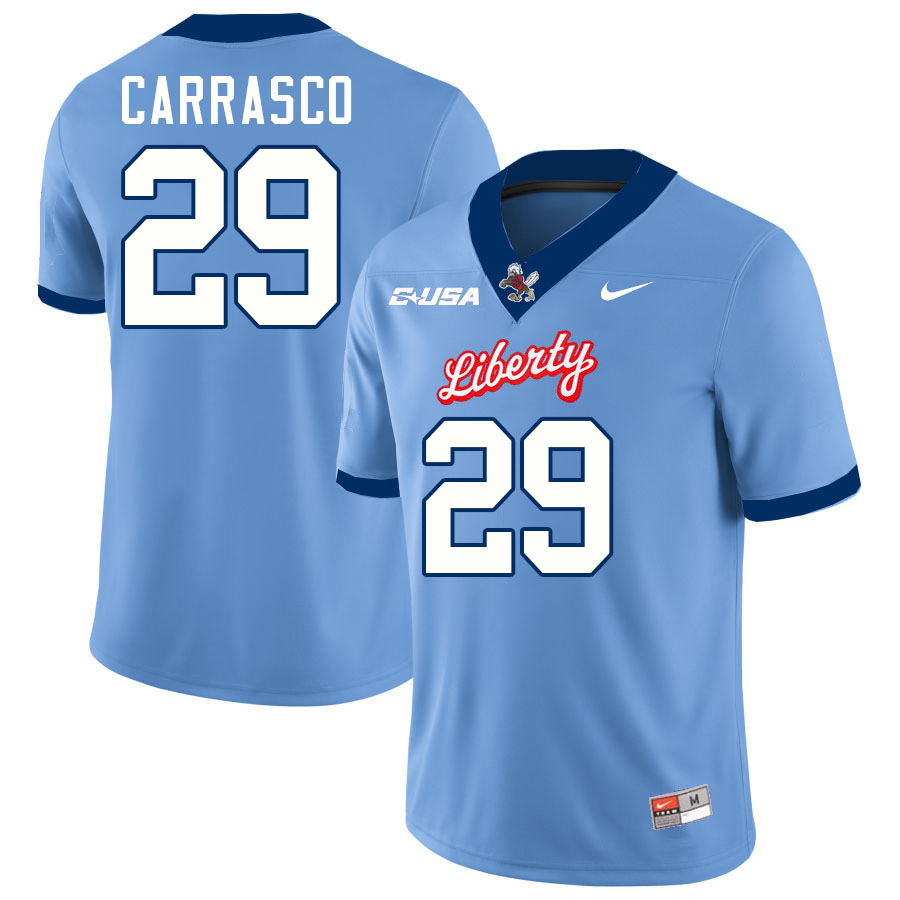 Liberty Flames #29 Cesar Carrasco College Football Jerseys Stitched-Light Blue